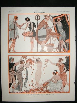 La Vie Parisienne Art Deco Print 1923 Roman Nudes by Re