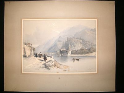 Thomas Miles Richardson: 1838 Folio Lithograph, Heidelburg, Germany