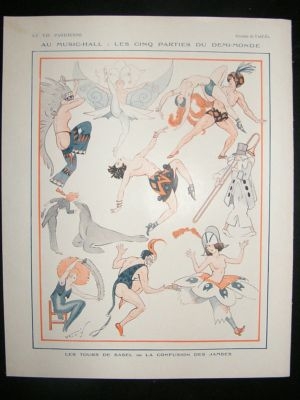 La Vie Parisienne Art Deco Print 1924 Au Music-Hall by Vald'Es