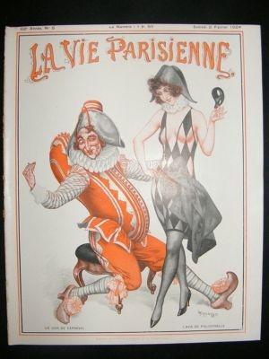 La Vie Parisienne Art Deco Print 1924 Pollichinelle, Paris Carnival by Herouard