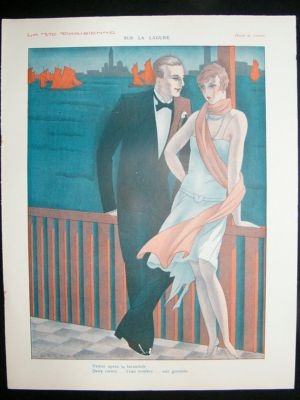 La Vie Parisienne Art Deco Print 1929 Sur La Lagune by