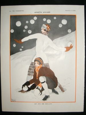 La Vie Parisienne Art Deco Print 1923 Sports D'Hiver by