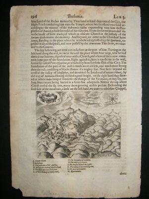 Israel: 1621 Bethany, Jerusalem, Antique print, Sandys