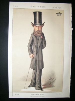 Vanity Fair Print: 1870 Lord Lytton, Caricature