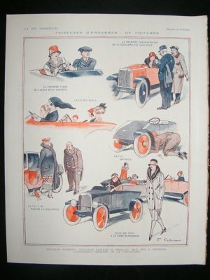 La Vie Parisienne Art Deco Print 1924 Women Drivers by Fabiano