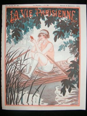 La Vie Parisienne Art Deco Print 1924 Lady Rower by G.Pavis