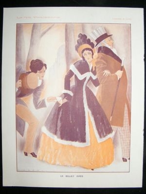 La Vie Parisienne Art Deco Print 1929 Le Billet Doux, b