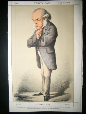 Vanity Fair Print: 1869 Henry Pustin Bruce, Ape Lithogr
