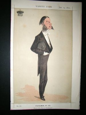 Vanity Fair Print: 1872 Earl Of Cork And Orrery, Turf.