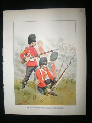 Military:1890 A Chelsea Pensioner, Antique Print.
