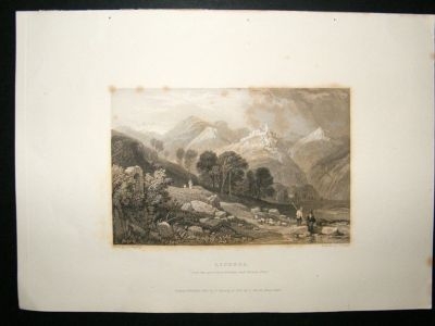 Italy: 1834 Steel Engraving, Licenza Print