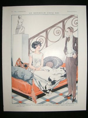 La Vie Parisienne Art Deco Print 1924 Le Bonheur Chez Soi by Fabiano