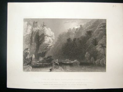 USA: c1840 Little falls, New York, steel engraving