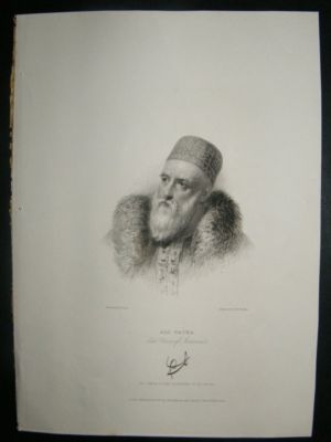 Albania: 1834 Steel Engraving, Ali Pacha Portrait Print