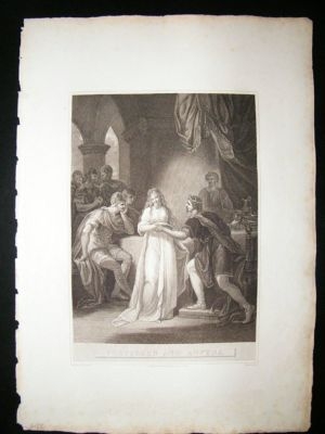 Vortigern and Rovena 1795 Folio Antique Print