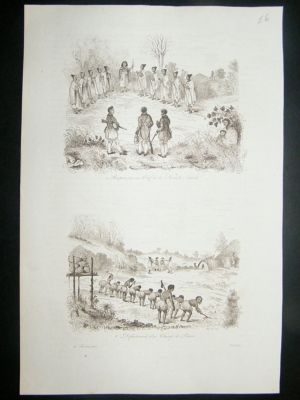 New Zealand: 1834 etching. Reception of Chief