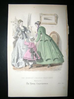 Fashion Print: April 1867, Child,  Antique Hand Coloure