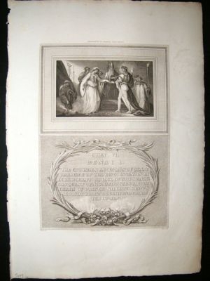 Marriage of Henry I 1803 Folio Antique Print