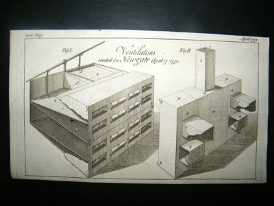 Science And Tech:1752 Ventilators. Antique Print.