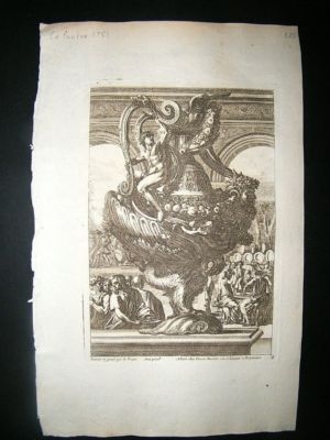 Le Pautre: 1751 Architecture Etching. Classical Print.