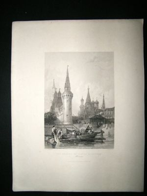 Russia: 1846 Steel Engraving, Moscow Print.