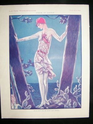 La Vie Parisienne Art Deco Print 1929 Amour et Cactus,