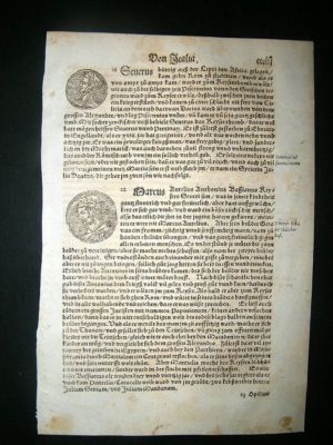 Munster: C1570 Woodcut. Roman Coins Italy