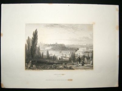 Turkey: 1834 Steel Engraving, Constantinople Print