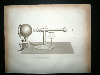 Science: 1812 Electricity.  Antique Print.