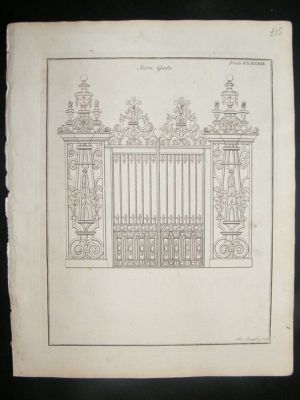 Architectural Print: Iron gate designs, 1741, Langley