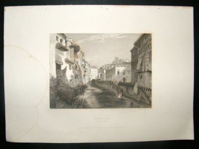Spain: 1834 Steel Engraving, Grenada Print