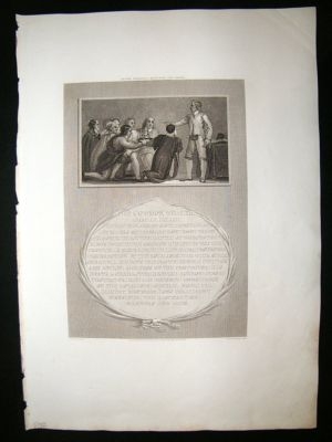 Oliver Cromwell Rejecting The Crown 1805 Folio Antique