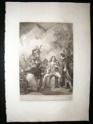 Naval Print: 1798 Earl Sandwich, Battle of Sole Bay. Sh