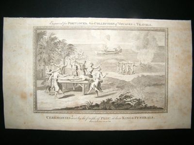 Burma: 1795 Folio Cooper Plate. Pegu Kings Funeral.