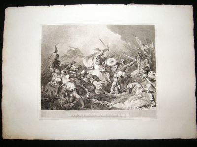 Battle of Hastings 1804 Folio Antique Military Print