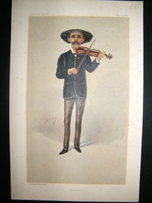 Vanity Fair Print: 1889 Pablo De Sarasate.
