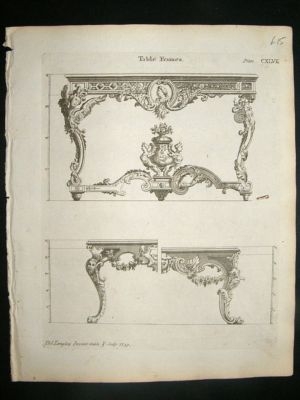 Architectural Print: Table Frame designs, 1741, Langley