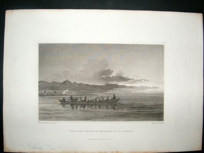 Canada: 1828 steel engraving, Shoalwater Bay, Yukon