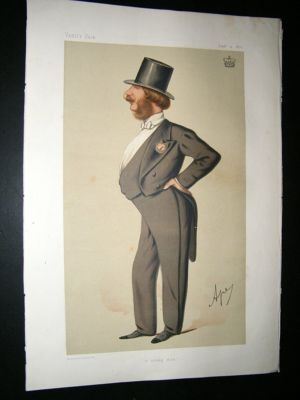 Vanity Fair Print: 1875 Lord Barrington Caricature.