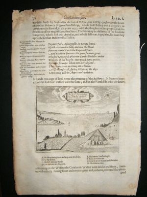 Turkey: 1621 Constantinople, Antique print, Sandys