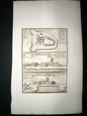 Africa Gambia:1745 Copper Plate, James Island Fort.