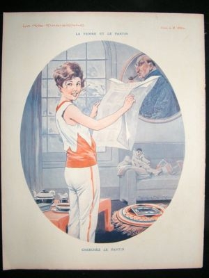 La Vie Parisienne Art Deco Print 1929 Le Femme et le Pa
