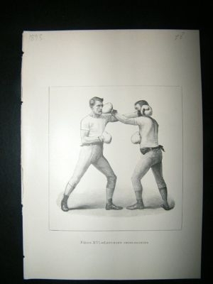 Boxing Print: 1893 Left hand cross counter