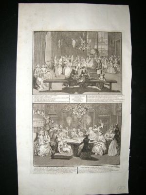 Netherlands 1730s Protestant Ceremony. Folio Antique Print. Picart