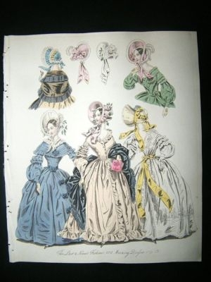 Fashion 1838 Morning Dresses. Hand Col #8