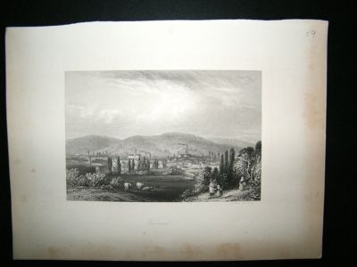 Belgium: 1847 Steel Engraving, Verviers Antique Print