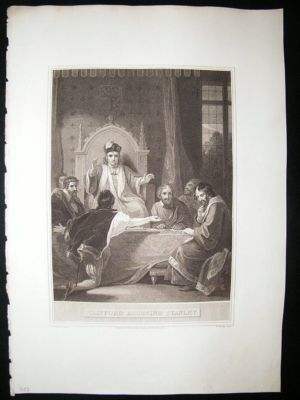 Clifford accusing Stanley 1805 Folio Antique Print