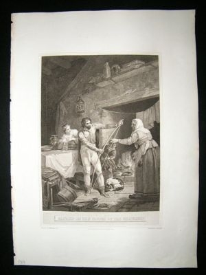 Alfred in the House of Neatherd 1795 Folio Antique Prin