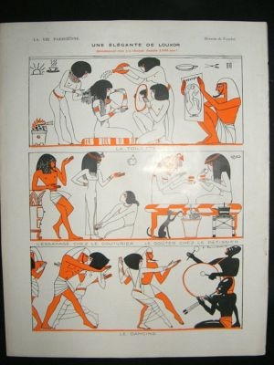 La Vie Parisienne Art Deco Print 1923 Egyptian Cartoon