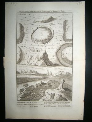 Italy: 1737 Copper Plate, Rome, antique print. De Bruyn
